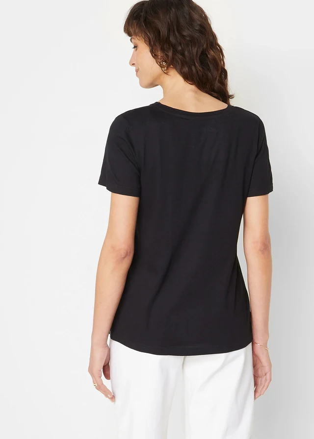 Shirt, Kleur: zwart met print