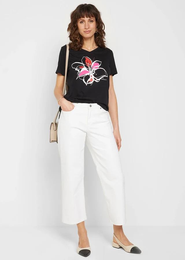 T-shirt, Couleur: noir imprimé