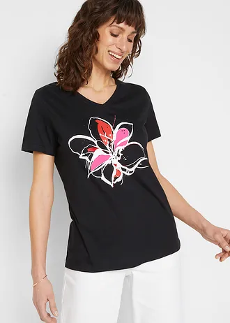 T-shirt, Couleur: noir imprimé