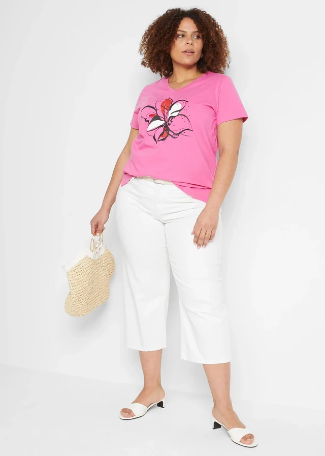 T-shirt, Couleur: rose clair imprimé