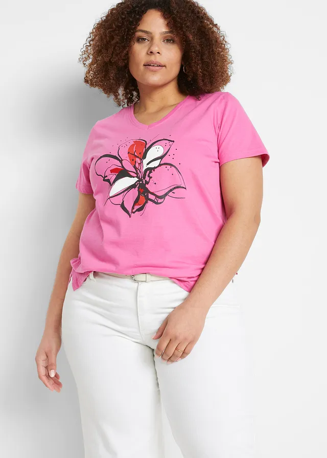 T-shirt, Couleur: rose clair imprimé