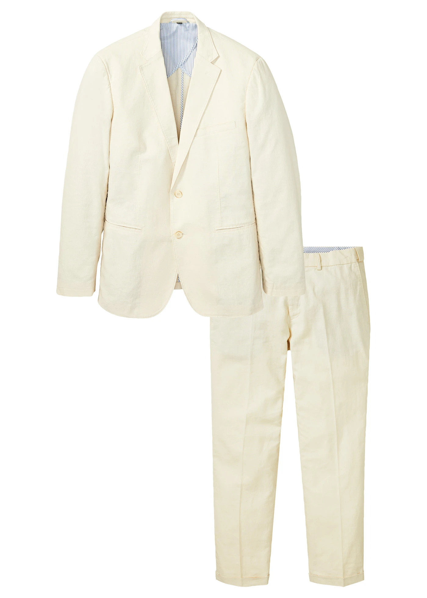 Oblek ze vzdušné směsi se lnem (2dílný), Regular Fit • pískově béžová • bonprix obchod