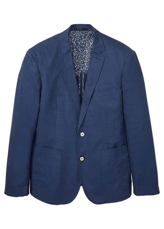 Sacou din țesătură cu in, Regular Fit