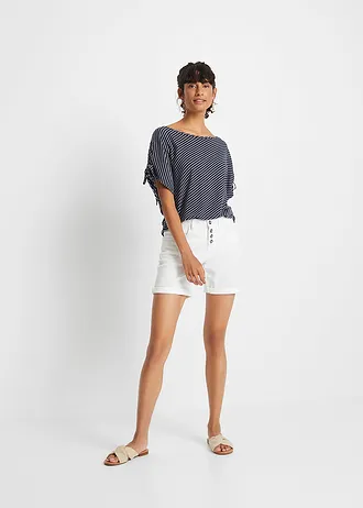 Tričko z měkké viskózy • tmavě modrá - bílá s proužky • bonprix obchod