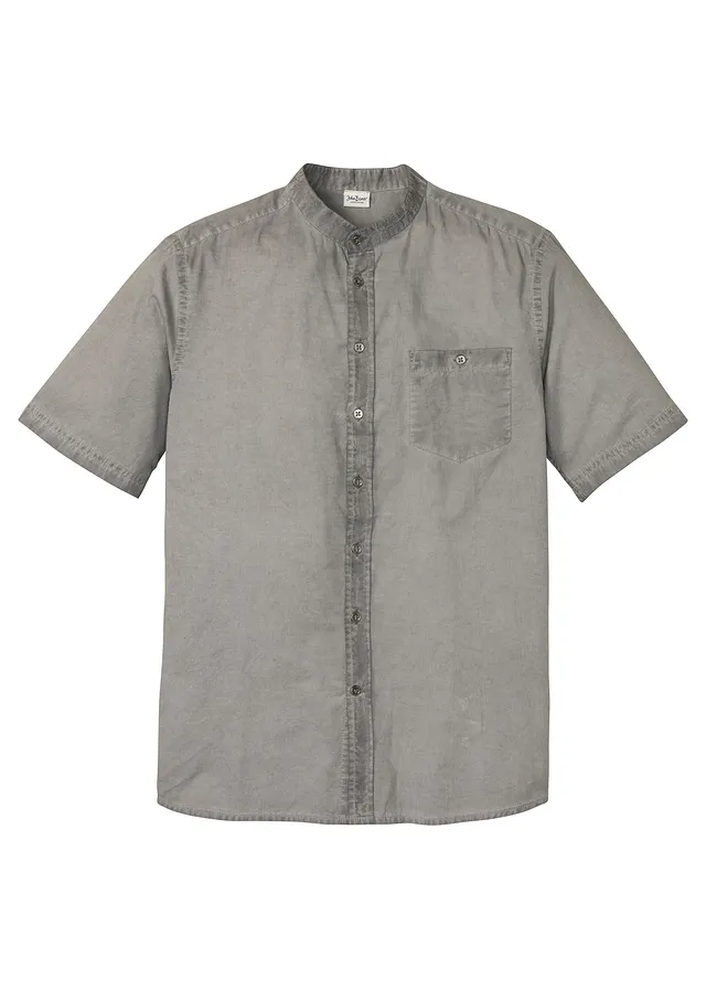 Overhemd in washed out look met korte mouwen