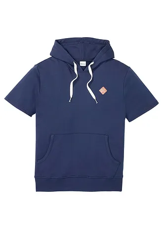 Sweat à capuche, manches courtes, Couleur: bleu foncé