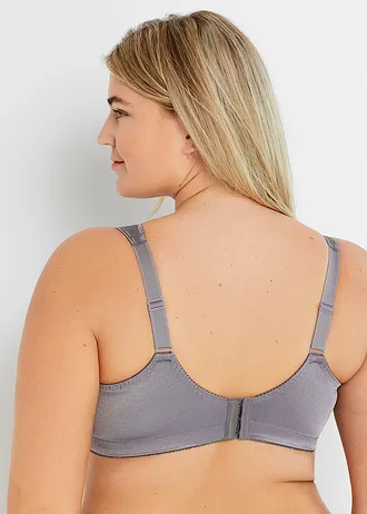 Sutien pentru protecția spatelui fără armătură, cu bretele vătuite (set/ 2 buc.), culoare: bej-șampanie+antracit