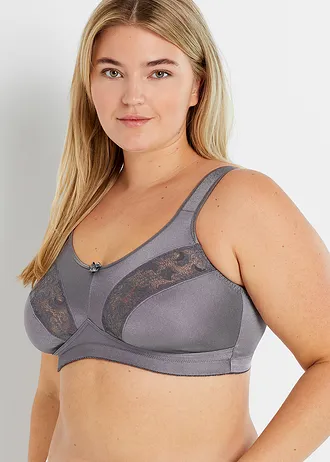 Sutien pentru protecția spatelui fără armătură, cu bretele vătuite (set/ 2 buc.), culoare: bej-șampanie+antracit