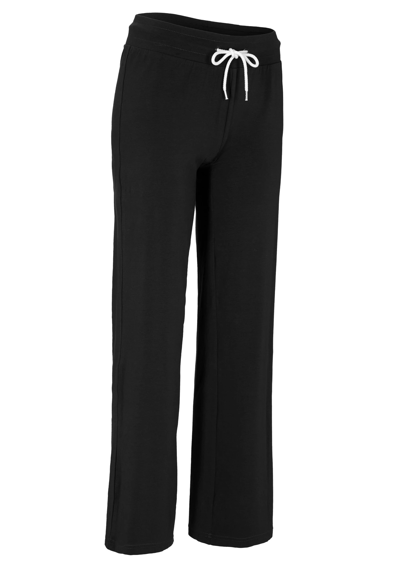 Spodnie z bawełnianego dżerseju ze stretchem • czarny • sklep bonprix