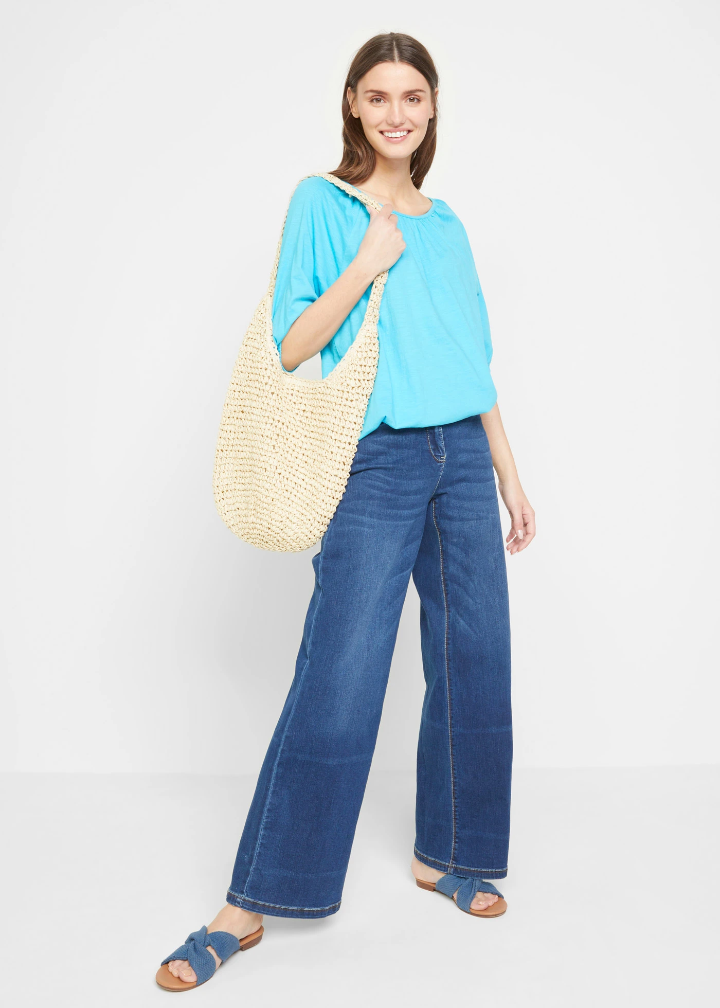 Shirt van puur biologisch katoen • Caraïbisch blauw • bonprix online shop