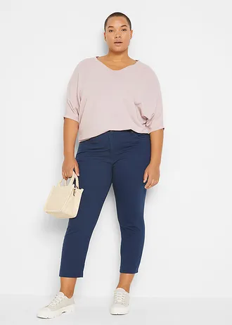 Pantalon 7/8 taille haute, Couleur: bleu foncé