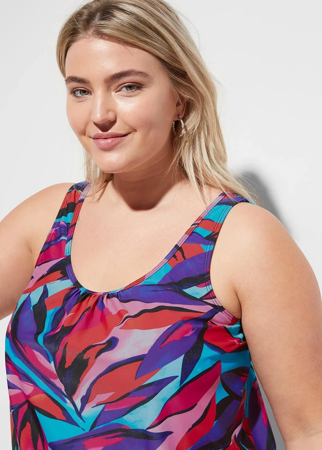 Tankini (ens. 2 pces), Couleur: bleu/rouge/rose graphique