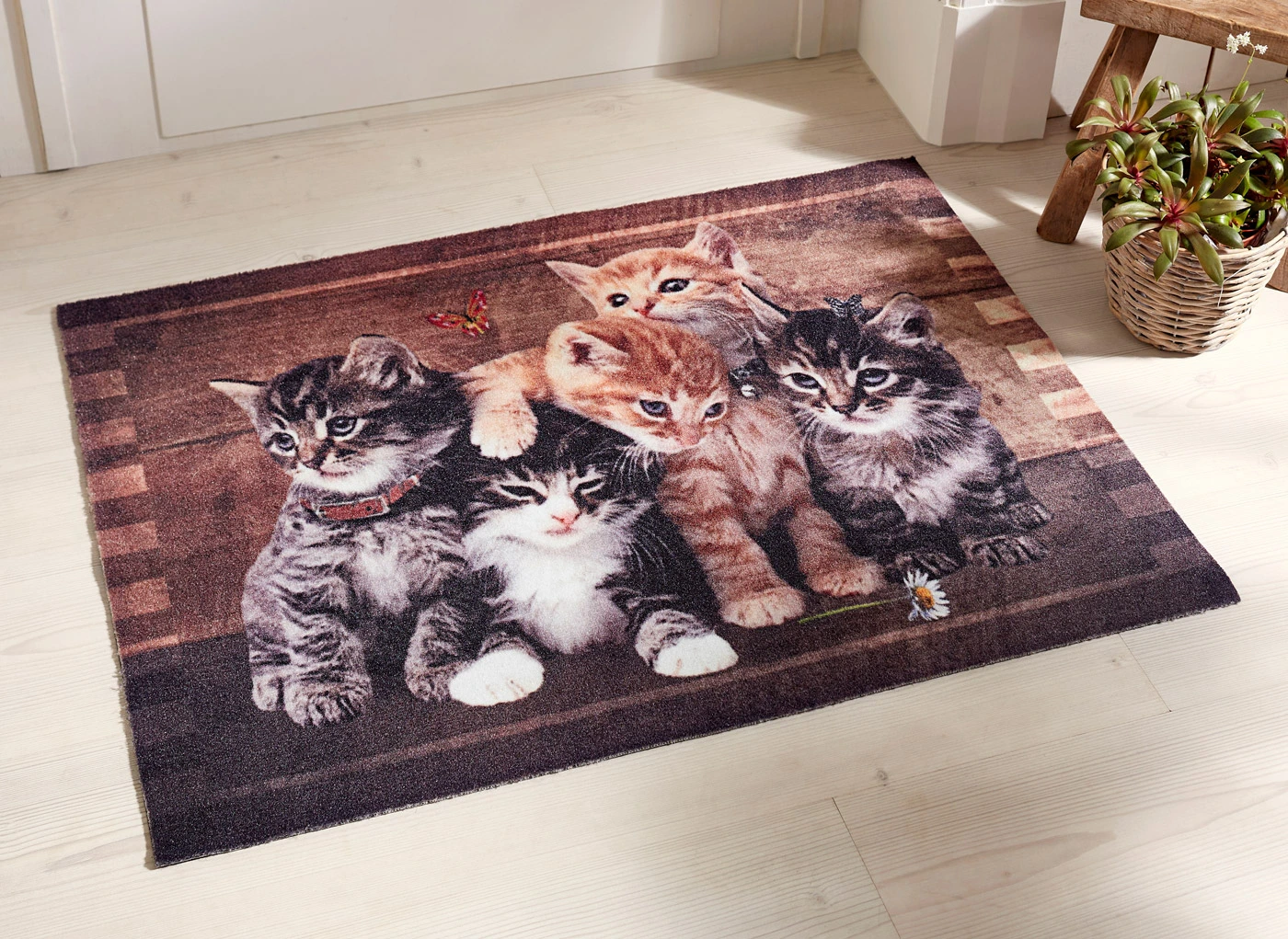 Wycieraczka z motywem kota • brązowy Wycieraczka Mia brąz • bonprix obchod