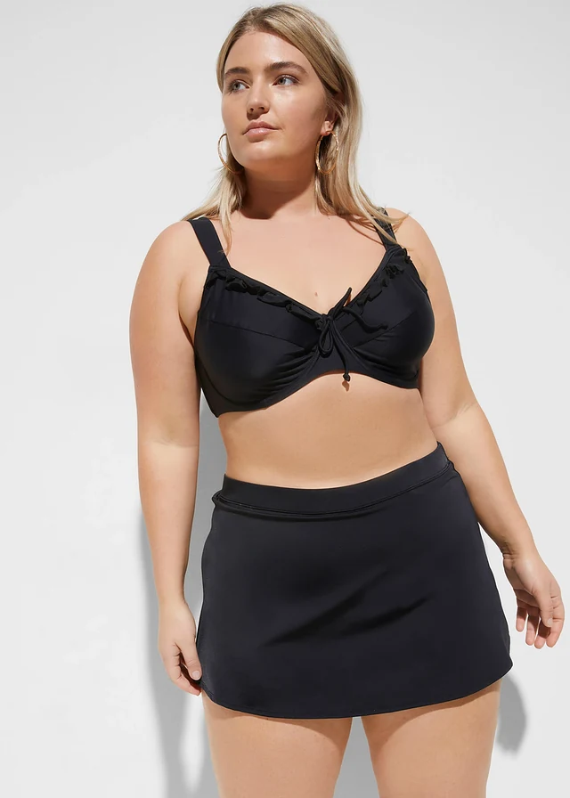 Jupe de bain avec slip intégré, Couleur: noir