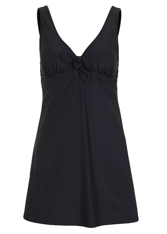 Costum de baie tip rochiță cu bretele late