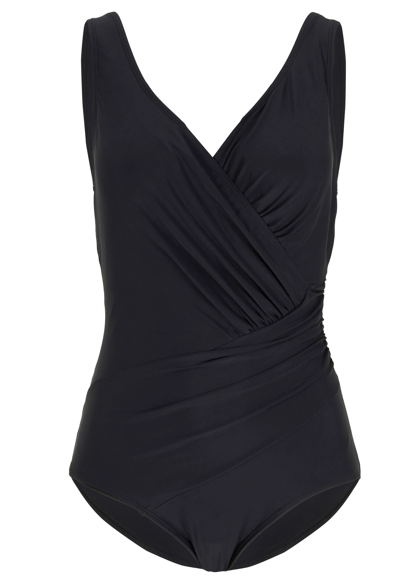 Maillot 1 pièce sculptant et croisé, maintien modéré • noir • Boutique bonprix