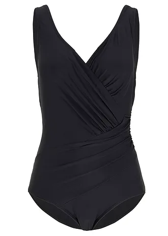 Maillot 1 pièce sculptant et croisé, maintien modéré • noir • Boutique bonprix