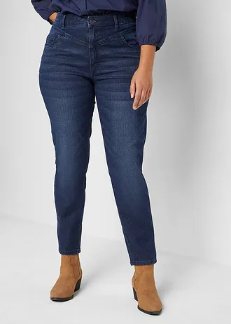 Skinny džíny High Waist, zkrácené, barva: tmavě modrý denim