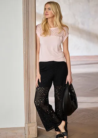 Tričko z jemné směsi s viskózou • světle růžová • bonprix obchod