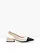 Slingback pumps, Kleur: beige-zwart