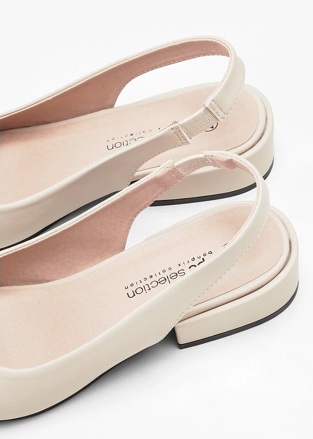 Escarpins slingback à talon plat • beige/noir • product-page.page-title-suffix