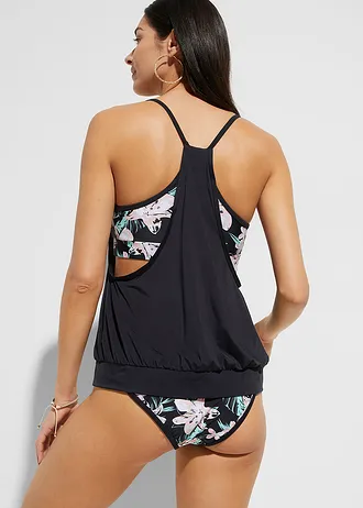 Tankini oversize (ens. 2 pces) • noir à fleurs • Boutique bonprix