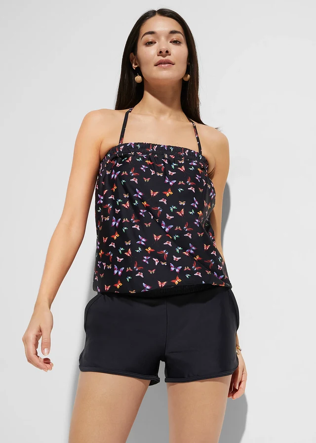 Maillot de bain combishort avec slip intérieur • noir/papillons • product-page.page-title-suffix