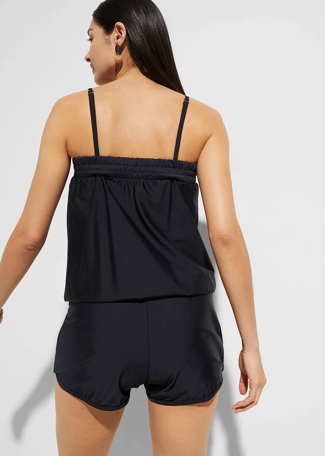 Maillot de bain combishort avec slip intérieur, Couleur: noir