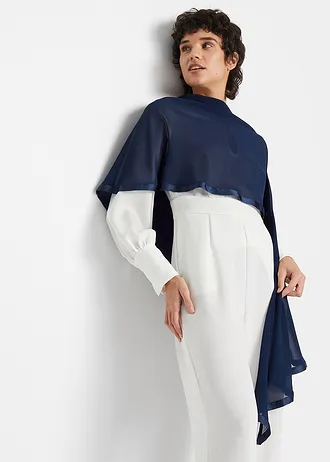 Stola met fijne zijde • donkerblauw • bonprix online shop