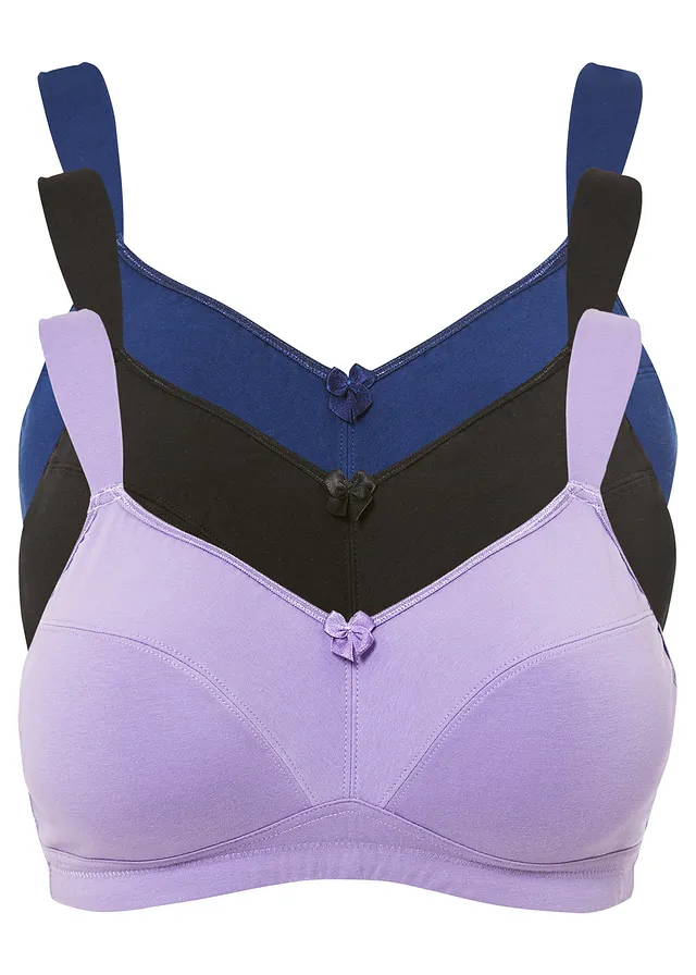 Sutien fără armătură cu bumbac (set/3 buc.)