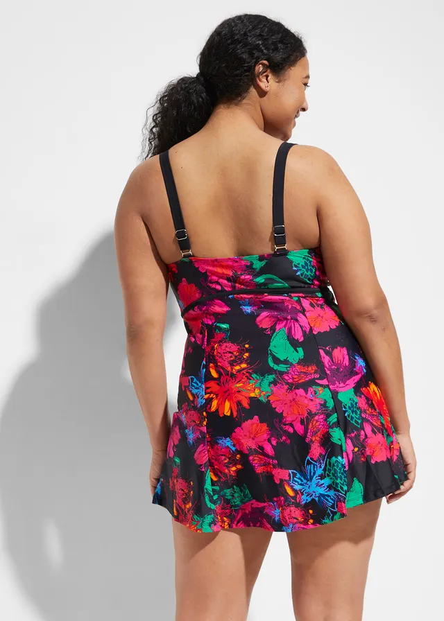 Badpakjurk met een ronde hals, Kleur: zwart