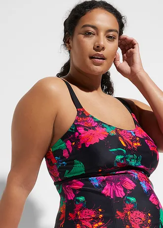 Badpakjurk met een ronde hals • zwart plus size • bonprix online shop