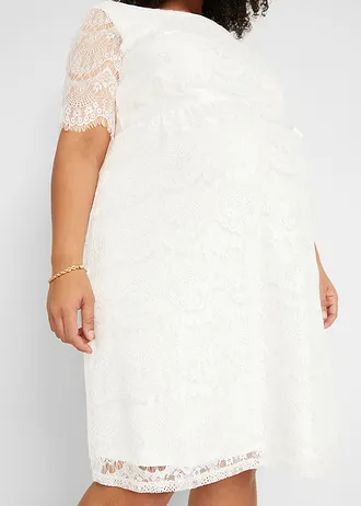 2-in-1 kanten  zwangerschaps-bruidsjurk met borstvoedingsfunctie • wolwit plus size • bonprix online shop