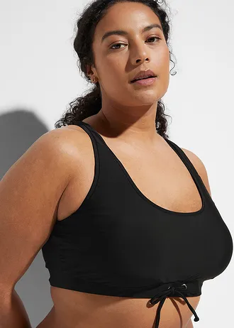 Bralette bikini met zwemshort (2-dlg. set), Kleur: zwart