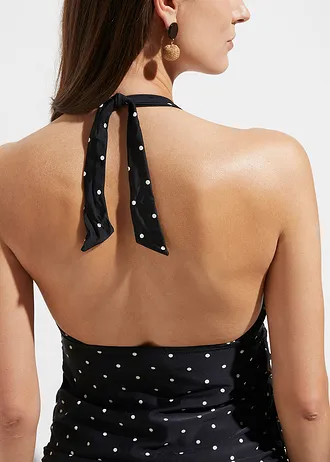 Tankini ciążowe (2 części) z poliamidu z recyklingu • czarno-biel wełny w groszki • sklep bonprix