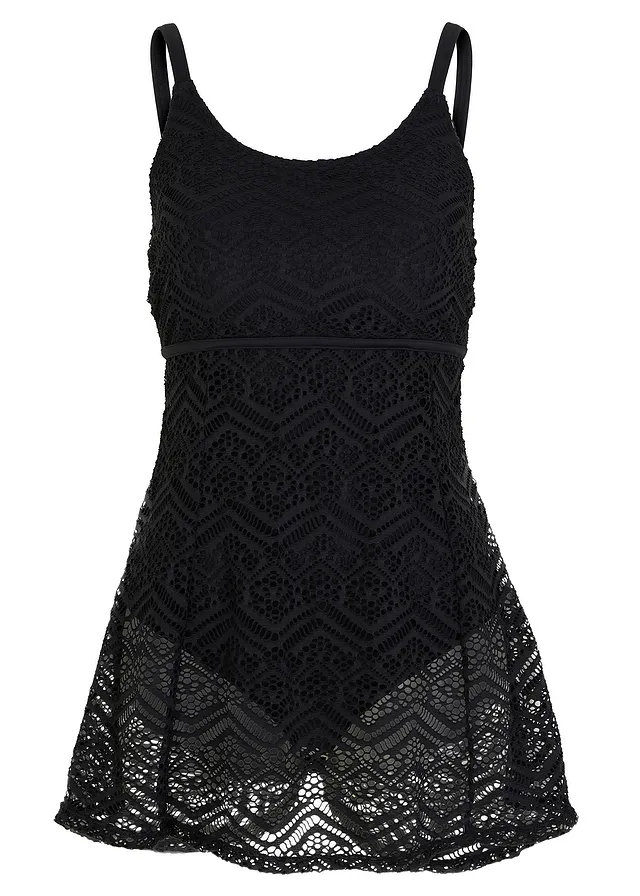 Plavkové šaty s čipkou