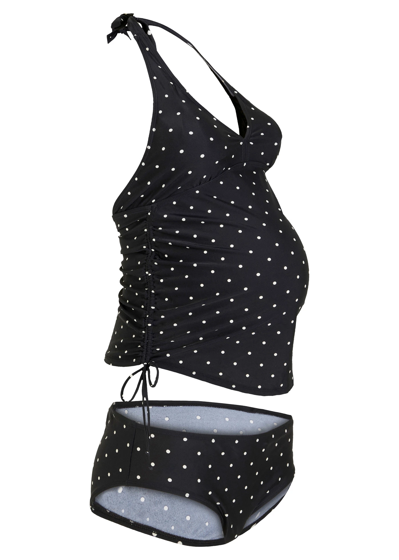 Tankini ciążowe (2 części) z poliamidu z recyklingu • czarno-biel wełny w groszki • sklep bonprix