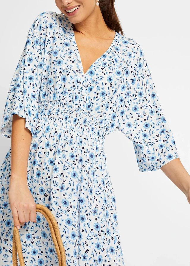 Robe longue 100% viscose • bleu floral • product-page.page-title-suffix