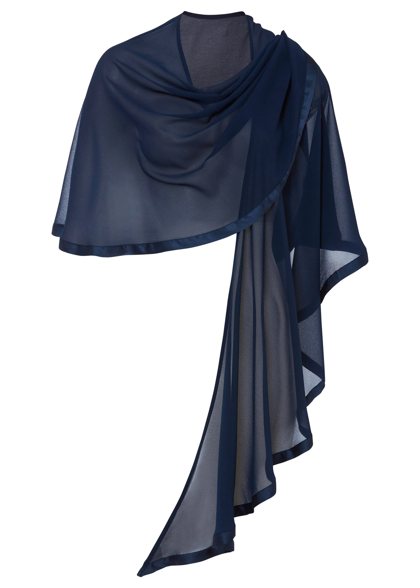 Stola met fijne zijde • donkerblauw • bonprix online shop