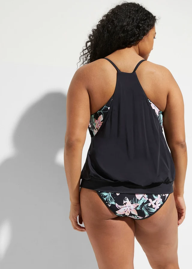Tankini effet superposé (ens. 2 pces), Couleur: noir floral