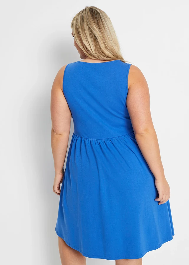Shirtjurk met zakken van katoen, Kleur: azuurblauw