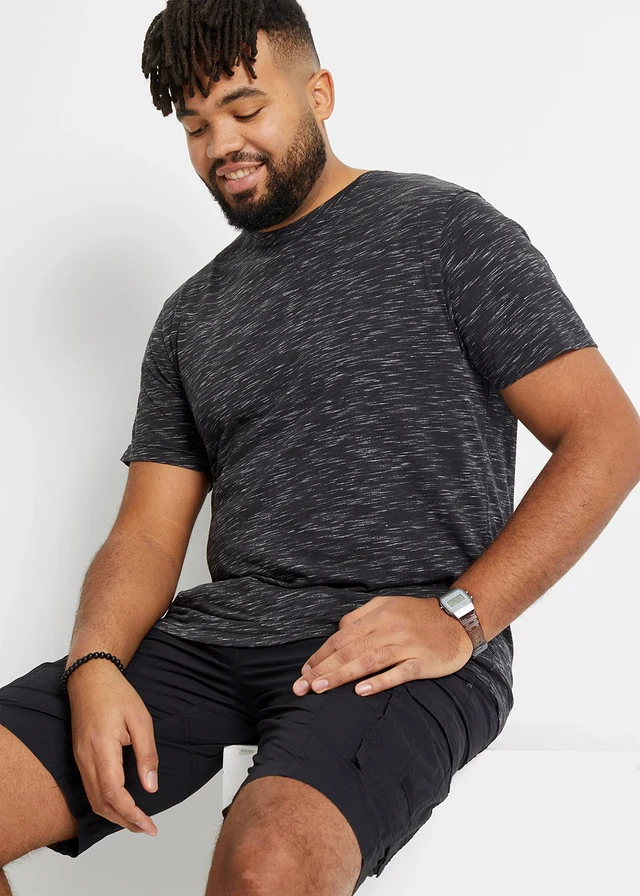 T-shirt, Kleur: zwart gemêleerd