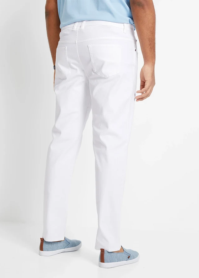 Classic fit stretch jeans, tapered, Kleur: wit