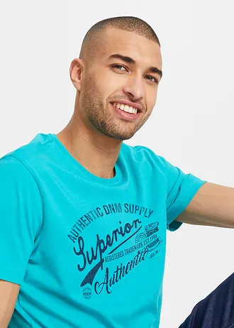 Tricou (set/2 buc.) • verde-smarald + marin imprimat • magazin bonprix