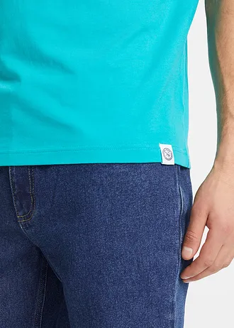 Tricou (set/2 buc.) • verde-smarald + marin imprimat • magazin bonprix