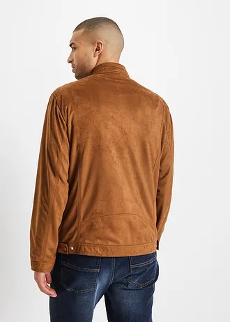 Kurtka z imitacji skóry welurowej • koniakowy • sklep bonprix