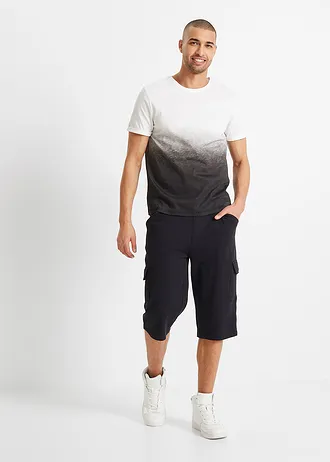 Lange sweat cargobermuda van katoen • zwart • bonprix online shop