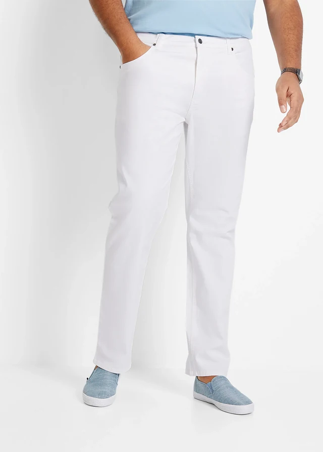 Strečové džíny Classic Fit, Tapered, barva: bílá