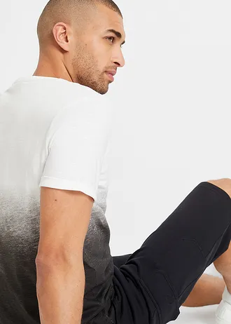 T-shirt van puur katoen, slim fit • wit/zwart • bonprix online shop