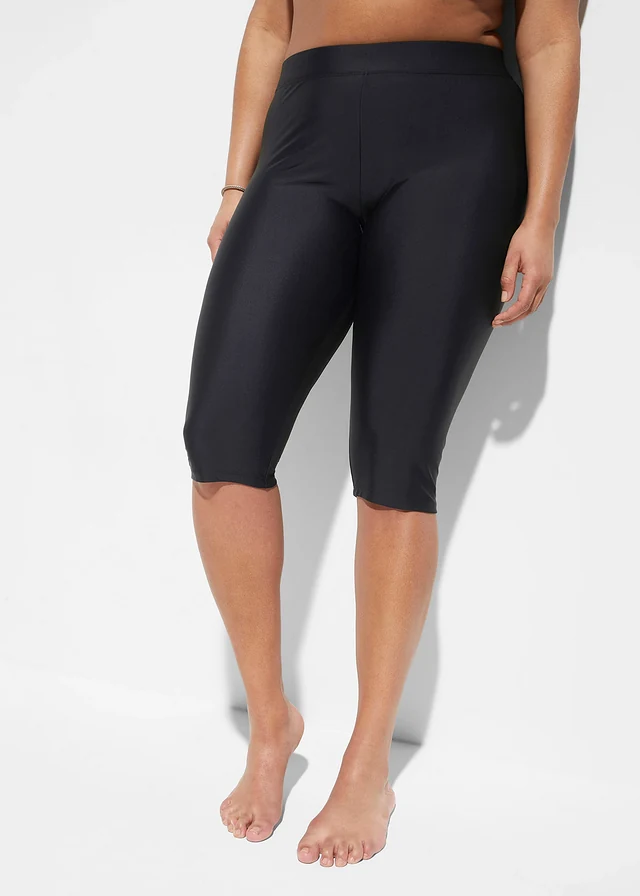 Legging de bain à taille élastiquée, Couleur: noir